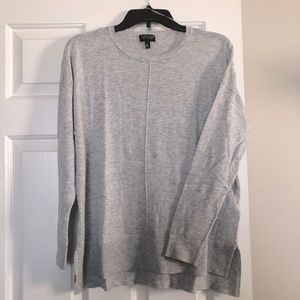 TOPSHOP light grey split hem sweater - Size 8